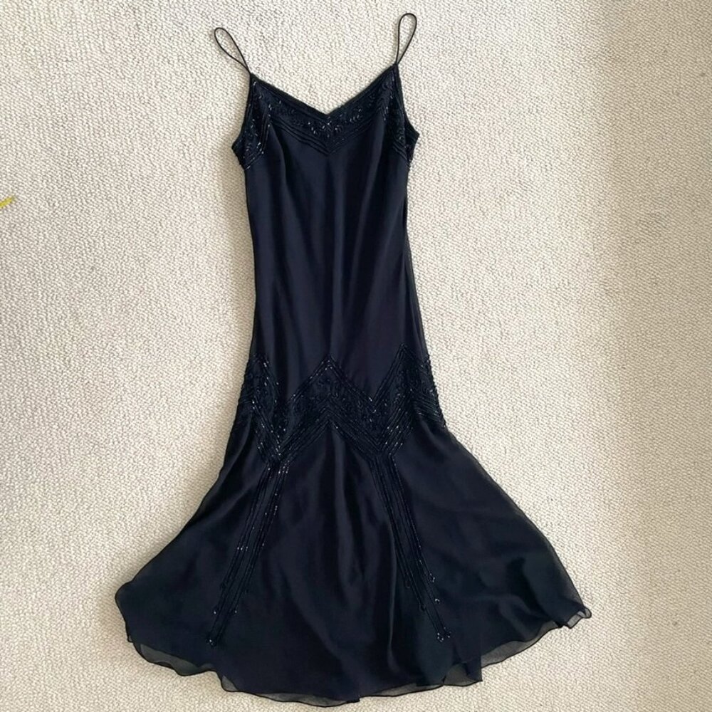 Vintage 90s beaded black flapper/Gatsby style dress 6